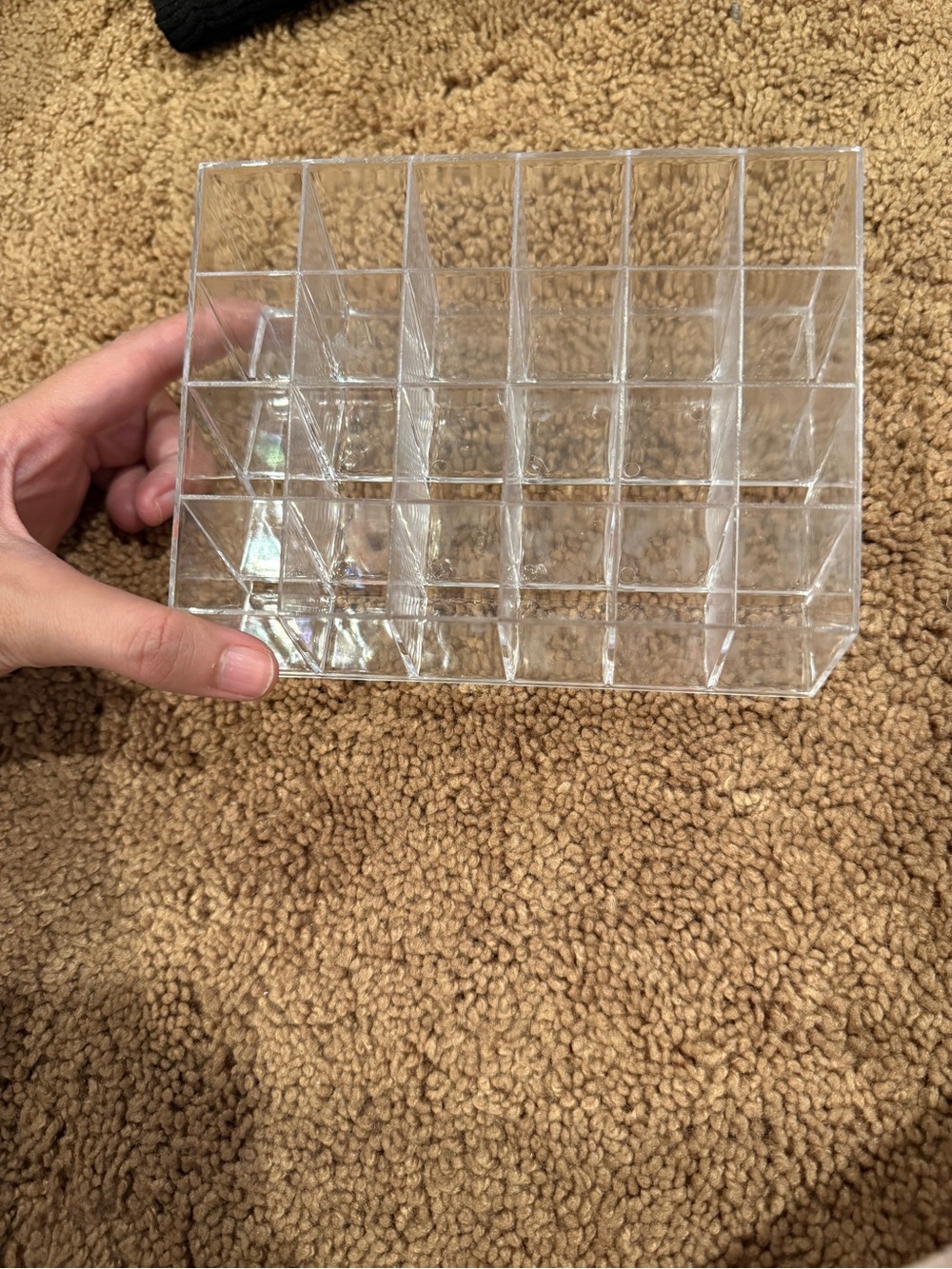 Clear Acrylic 24-Compartment Makeup & Desk Organizer